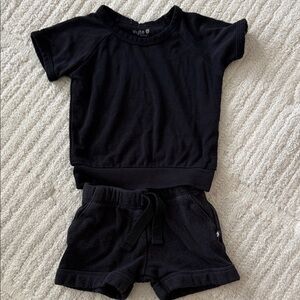 Kyte Baby Bamboo Jersey Short Set - Black
